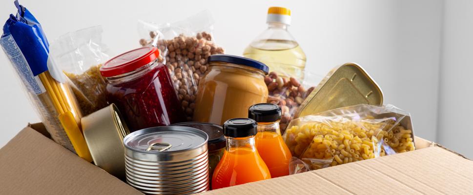 a box of non-perishable food items